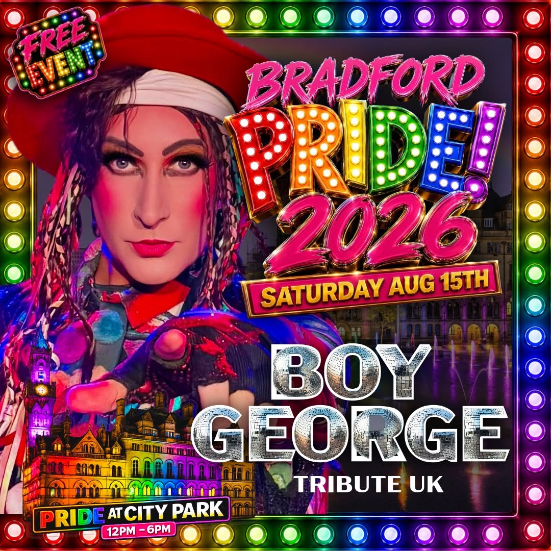 Boy George Tribute UK performing at Bradford Pride 2026